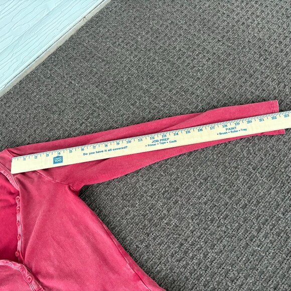 Y2K PacSun Est. 1980 Ashlee Washed Notched Henley Long Sleeve Cropped Top XS - Picture 6 of 9